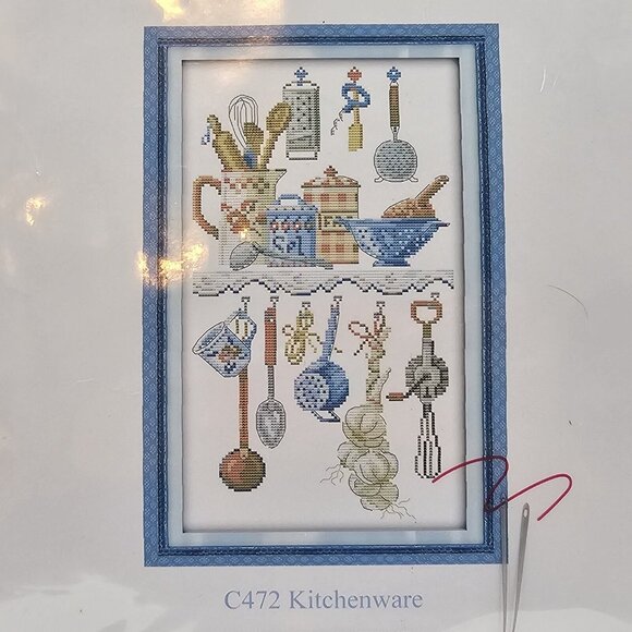 Maydear Kitchenware Cross Stitch Kit Pre-Printed Fabric - Picture 3 of 5